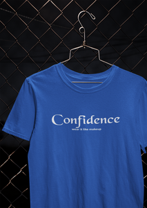 Confidence Wear It Like Makeup Quotes Women Half Sleeves T-shirt- KidsFashionVilla