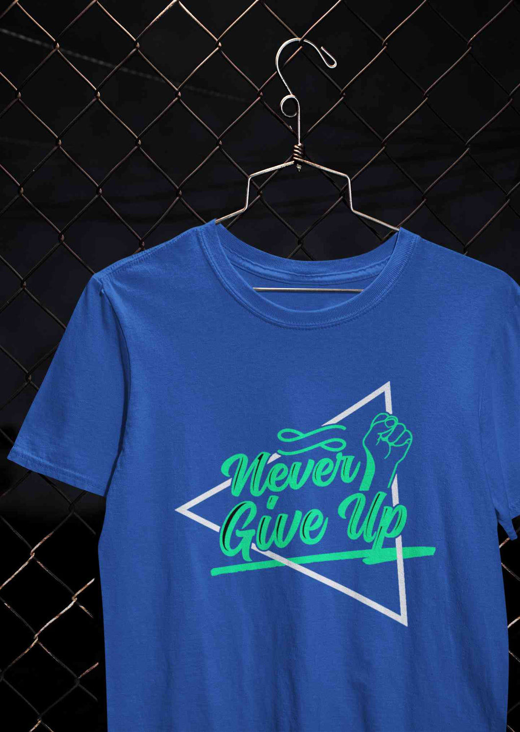 Never Give Up Mens Half Sleeves T-shirt- KidsFashionVilla