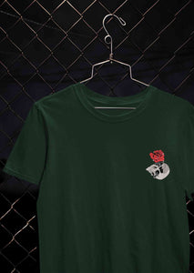 Skull Rose Mens Half Sleeves T-shirt- KidsFashionVilla