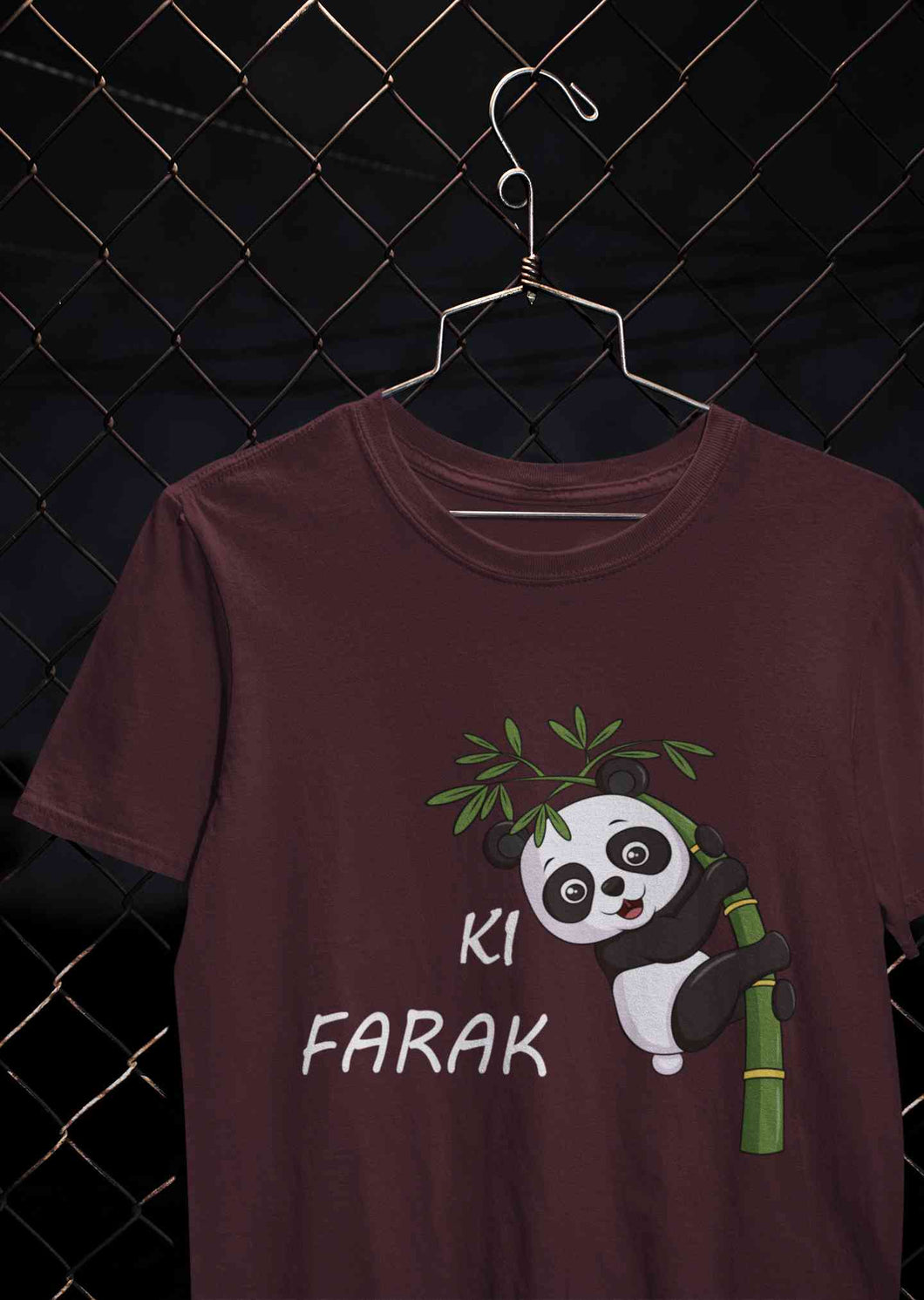 Ki Farak Panda Graphic Funny Mens Half Sleeves T-shirt- KidsFashionVilla