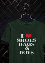 Load image into Gallery viewer, I Love Shoes Bags And Boys Women Half Sleeves T-shirt- KidsFashionVilla
