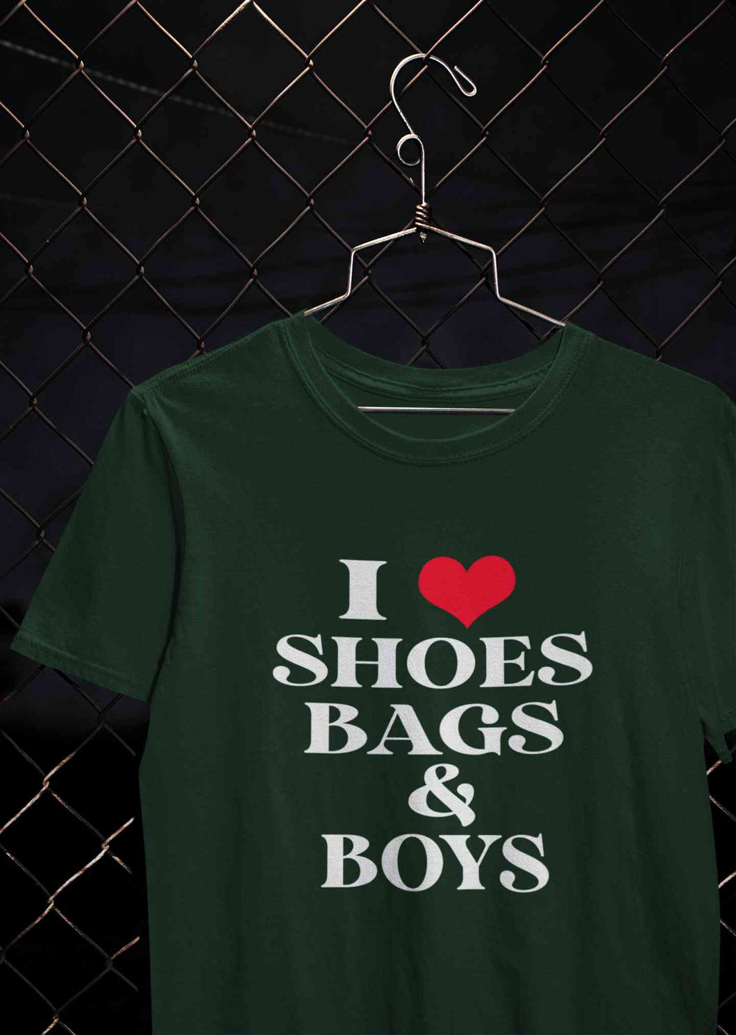 I Love Shoes Bags And Boys Women Half Sleeves T-shirt- KidsFashionVilla