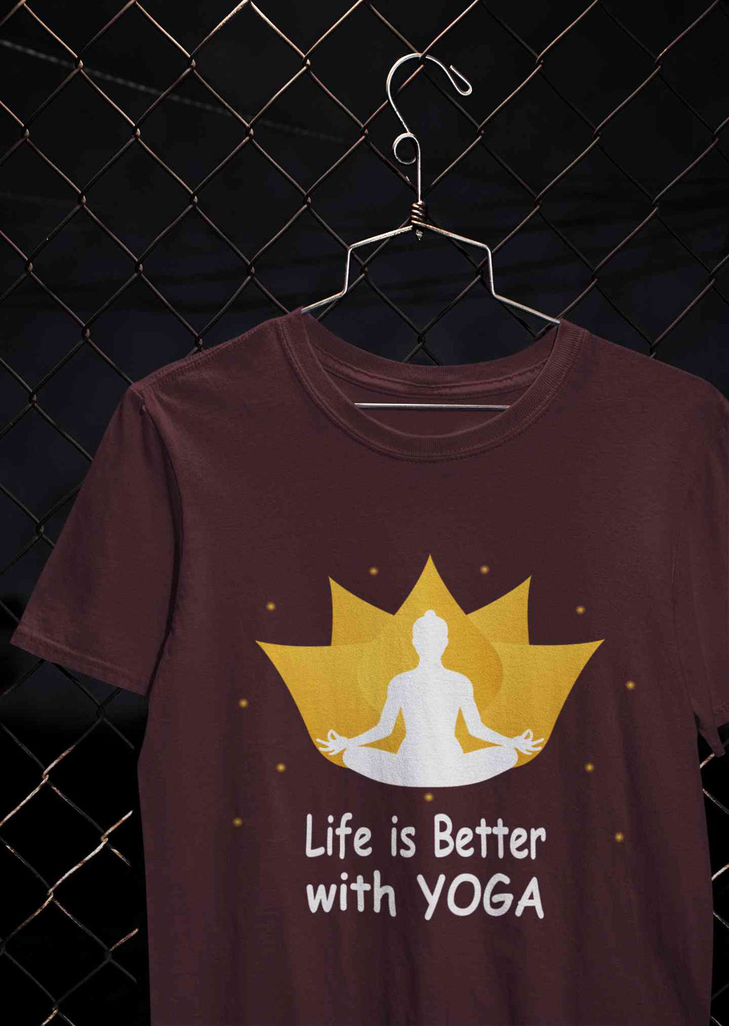Life Is Better With Yoga Mens Half Sleeves T-shirt- KidsFashionVilla