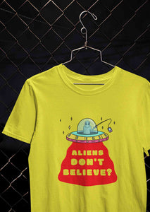 Aliens Do Not Beleive Women Half Sleeves T-shirt- KidsFashionVilla