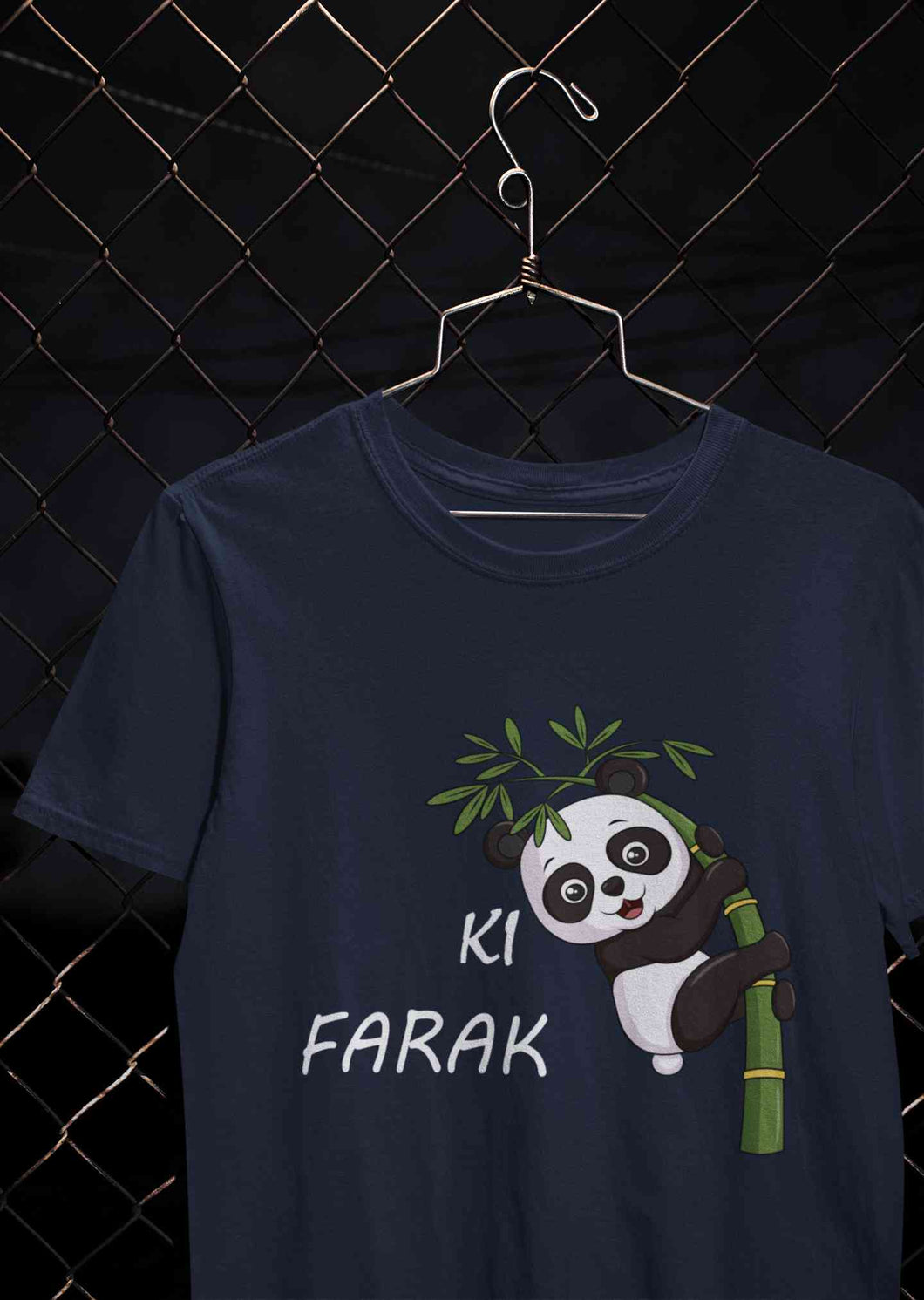 Ki Farak Panda Graphic Funny Mens Half Sleeves T-shirt- KidsFashionVilla