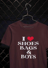 Load image into Gallery viewer, I Love Shoes Bags And Boys Women Half Sleeves T-shirt- KidsFashionVilla

