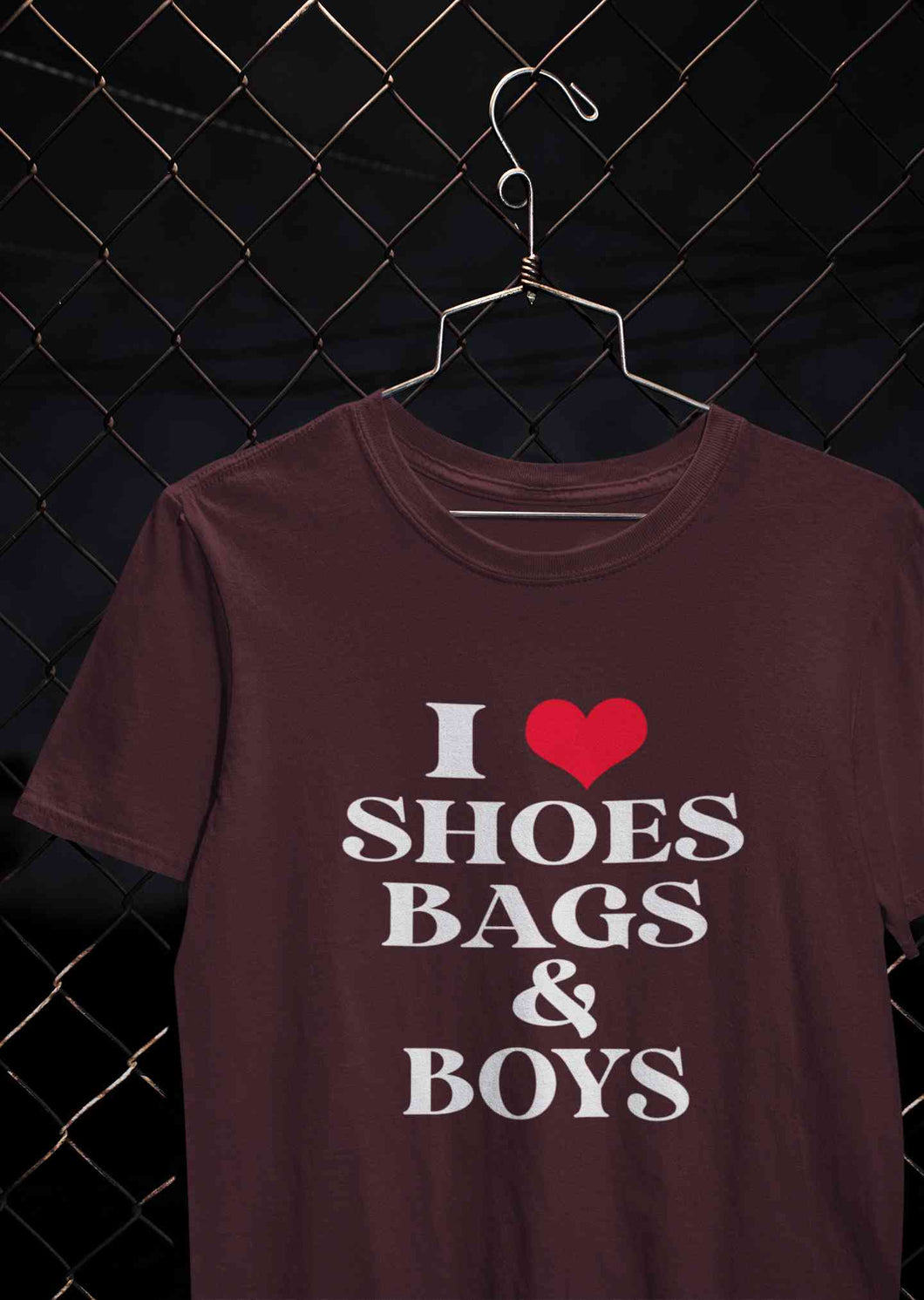 I Love Shoes Bags And Boys Women Half Sleeves T-shirt- KidsFashionVilla