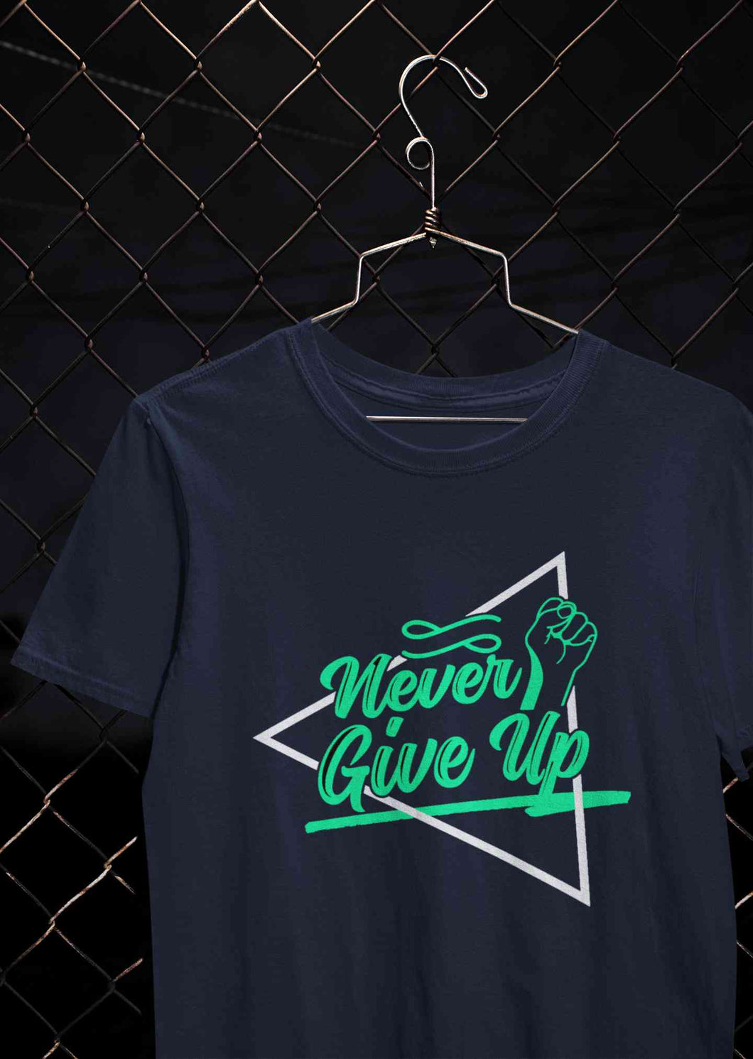 Never Give Up Mens Half Sleeves T-shirt- KidsFashionVilla