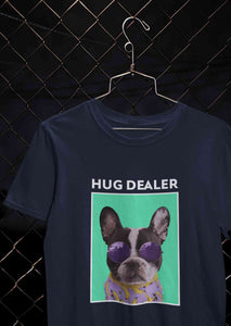 Cute Pug Hug Dealer Women Half Sleeves T-shirt- KidsFashionVilla