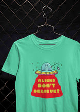 Load image into Gallery viewer, Aliens Do Not Beleive Women Half Sleeves T-shirt- KidsFashionVilla
