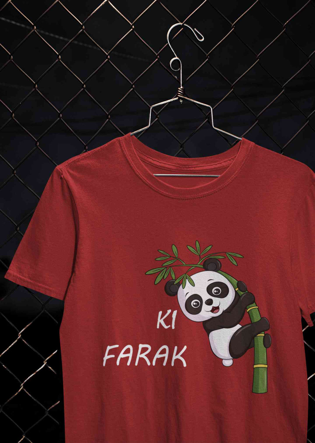 Ki Farak Panda Graphic Funny Mens Half Sleeves T-shirt- KidsFashionVilla