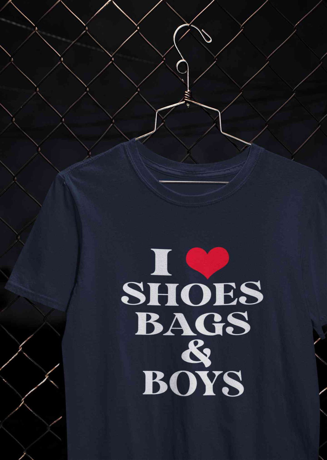 I Love Shoes Bags And Boys Women Half Sleeves T-shirt- KidsFashionVilla