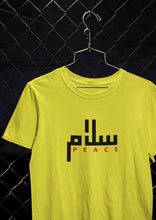 Load image into Gallery viewer, Salam Peace Arabic Word Mens Half Sleeves T-shirt- KidsFashionVilla
