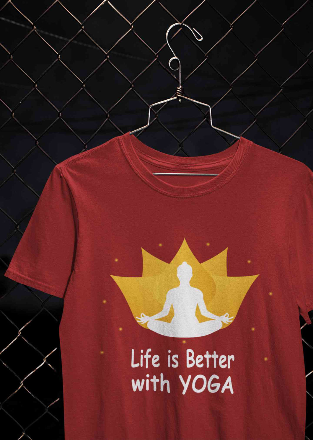Life Is Better With Yoga Mens Half Sleeves T-shirt- KidsFashionVilla