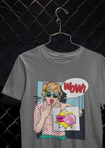 Suprised Pop Art  Cartoon Women Half Sleeves T-shirt- KidsFashionVilla
