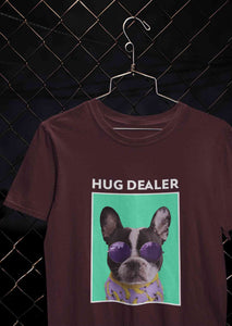 Cute Pug Hug Dealer Women Half Sleeves T-shirt- KidsFashionVilla