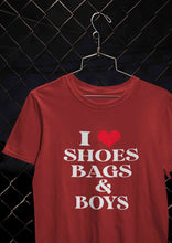 Load image into Gallery viewer, I Love Shoes Bags And Boys Women Half Sleeves T-shirt- KidsFashionVilla
