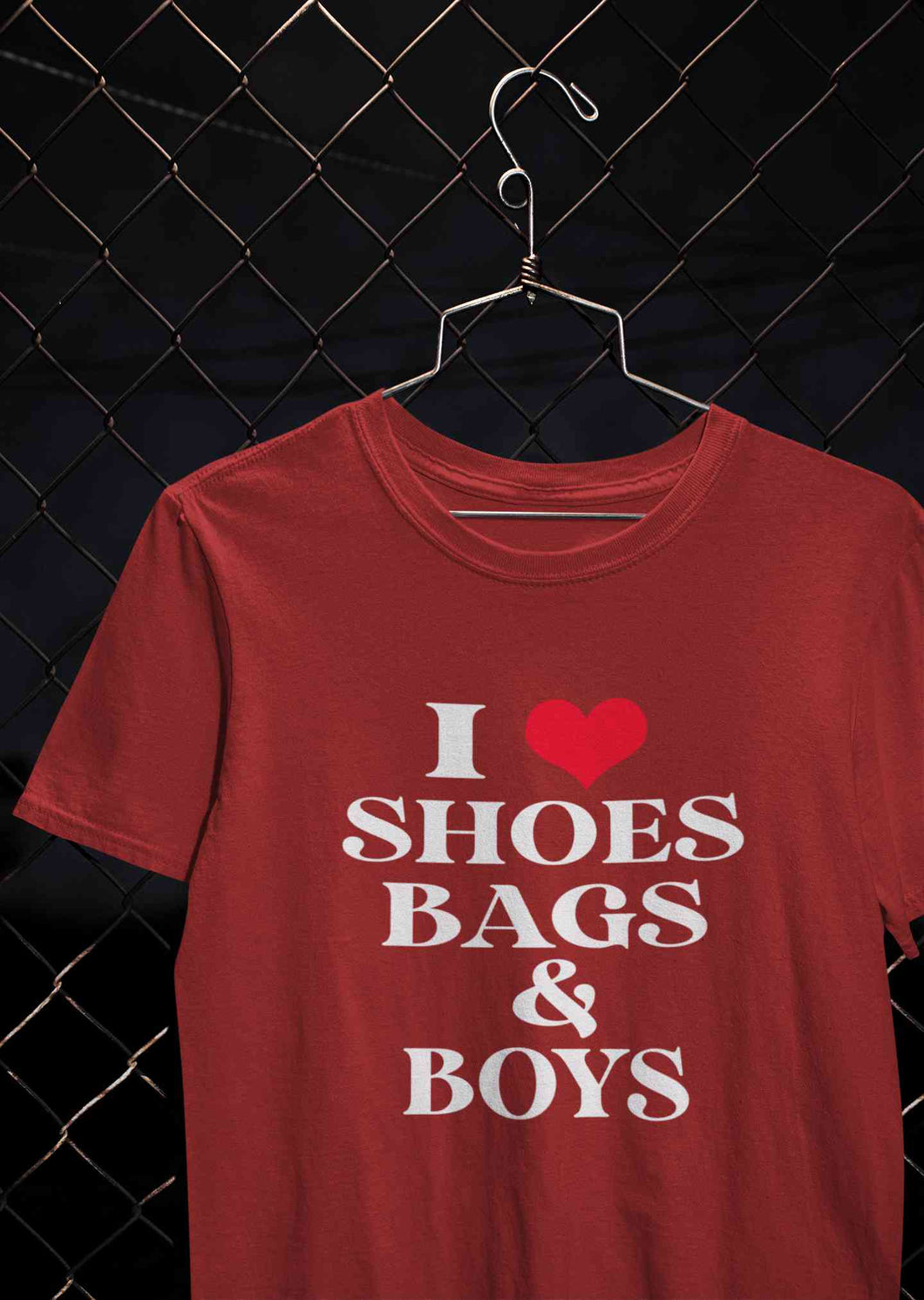 I Love Shoes Bags And Boys Women Half Sleeves T-shirt- KidsFashionVilla