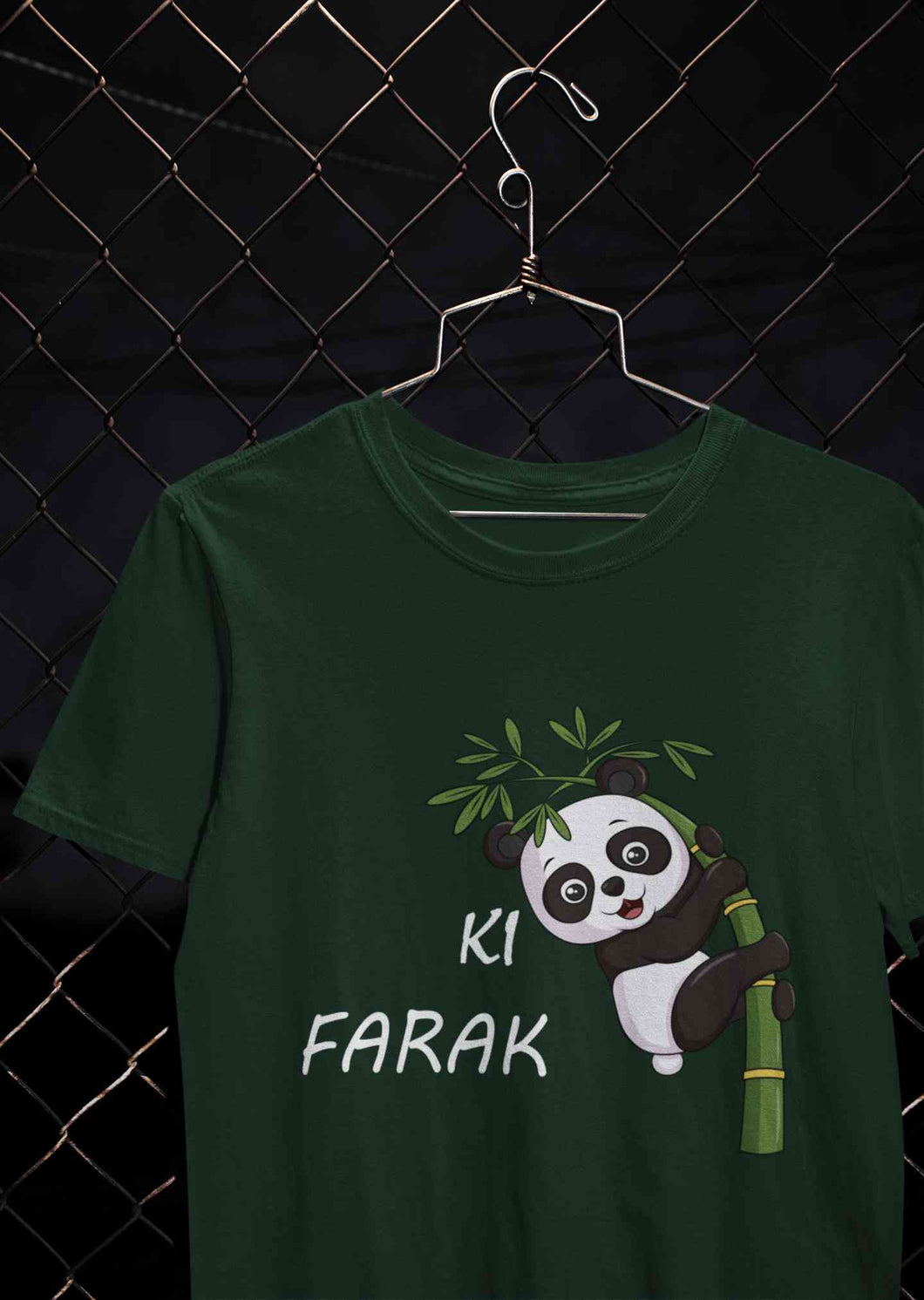 Ki Farak Panda Graphic Funny Mens Half Sleeves T-shirt- KidsFashionVilla