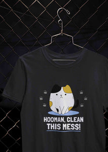 Human Clean This Mess Funny Women Half Sleeves T-shirt- KidsFashionVilla