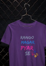 Load image into Gallery viewer, Rango Magar Pyaar Se Holi Mens Half Sleeves T-shirt- KidsFashionVilla
