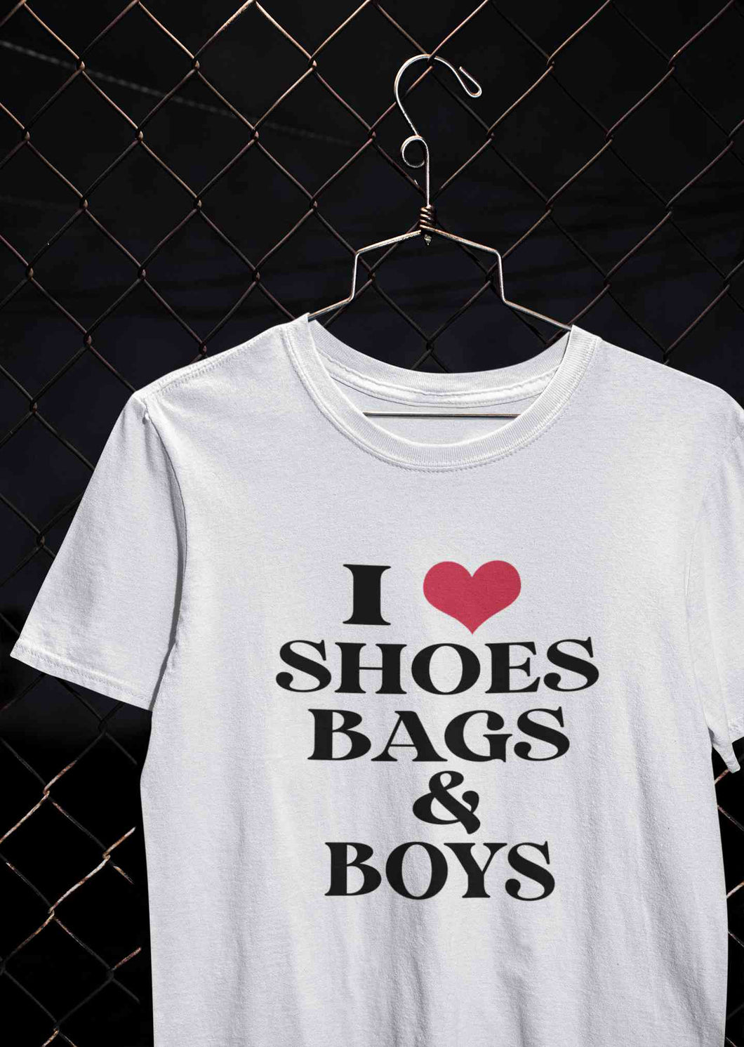 I Love Shoes Bags And Boys Women Half Sleeves T-shirt- KidsFashionVilla