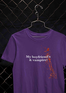My Boyfriends And Vampire Women Half Sleeves T-shirt- KidsFashionVilla
