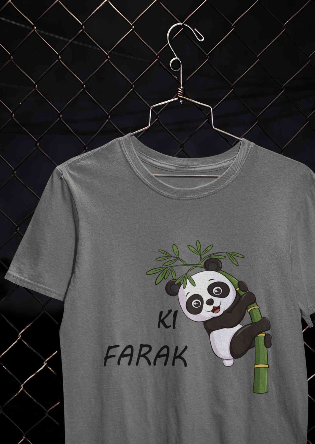 Ki Farak Panda Graphic Funny Mens Half Sleeves T-shirt- KidsFashionVilla