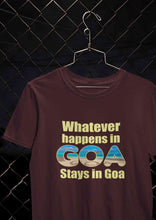 Load image into Gallery viewer, Whatever happens In Goa Stays In Goa Mens Half Sleeves T-shirt- KidsFashionVilla
