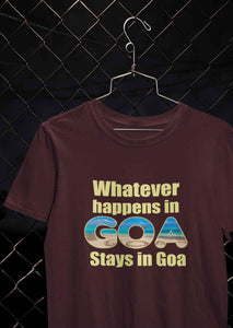 Whatever happens In Goa Stays In Goa Mens Half Sleeves T-shirt- KidsFashionVilla