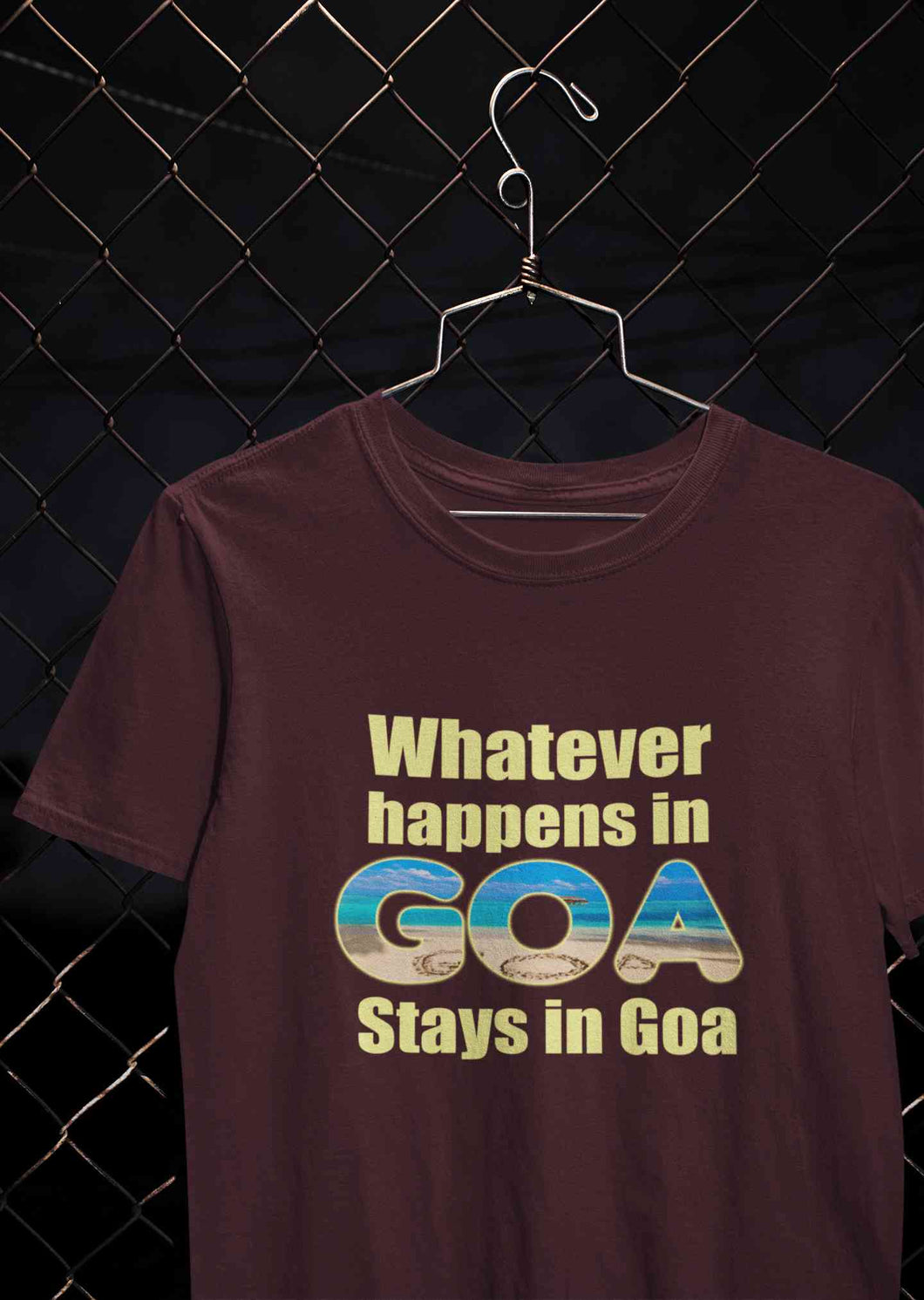 Whatever happens In Goa Stays In Goa Mens Half Sleeves T-shirt- KidsFashionVilla