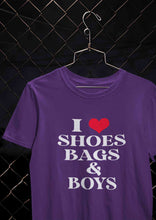 Load image into Gallery viewer, I Love Shoes Bags And Boys Women Half Sleeves T-shirt- KidsFashionVilla
