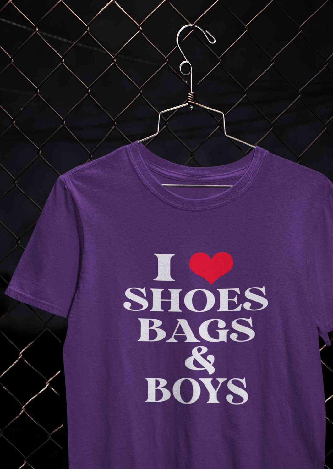 I Love Shoes Bags And Boys Women Half Sleeves T-shirt- KidsFashionVilla