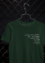Load image into Gallery viewer, I Like This Place Quotes Women Half Sleeves T-shirt- KidsFashionVilla
