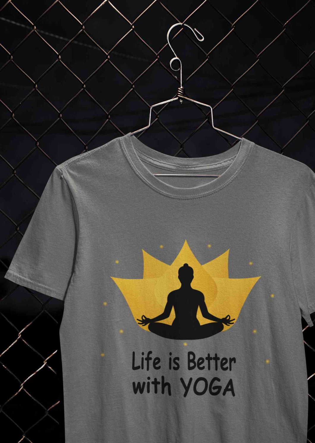 Life Is Better With Yoga Mens Half Sleeves T-shirt- KidsFashionVilla
