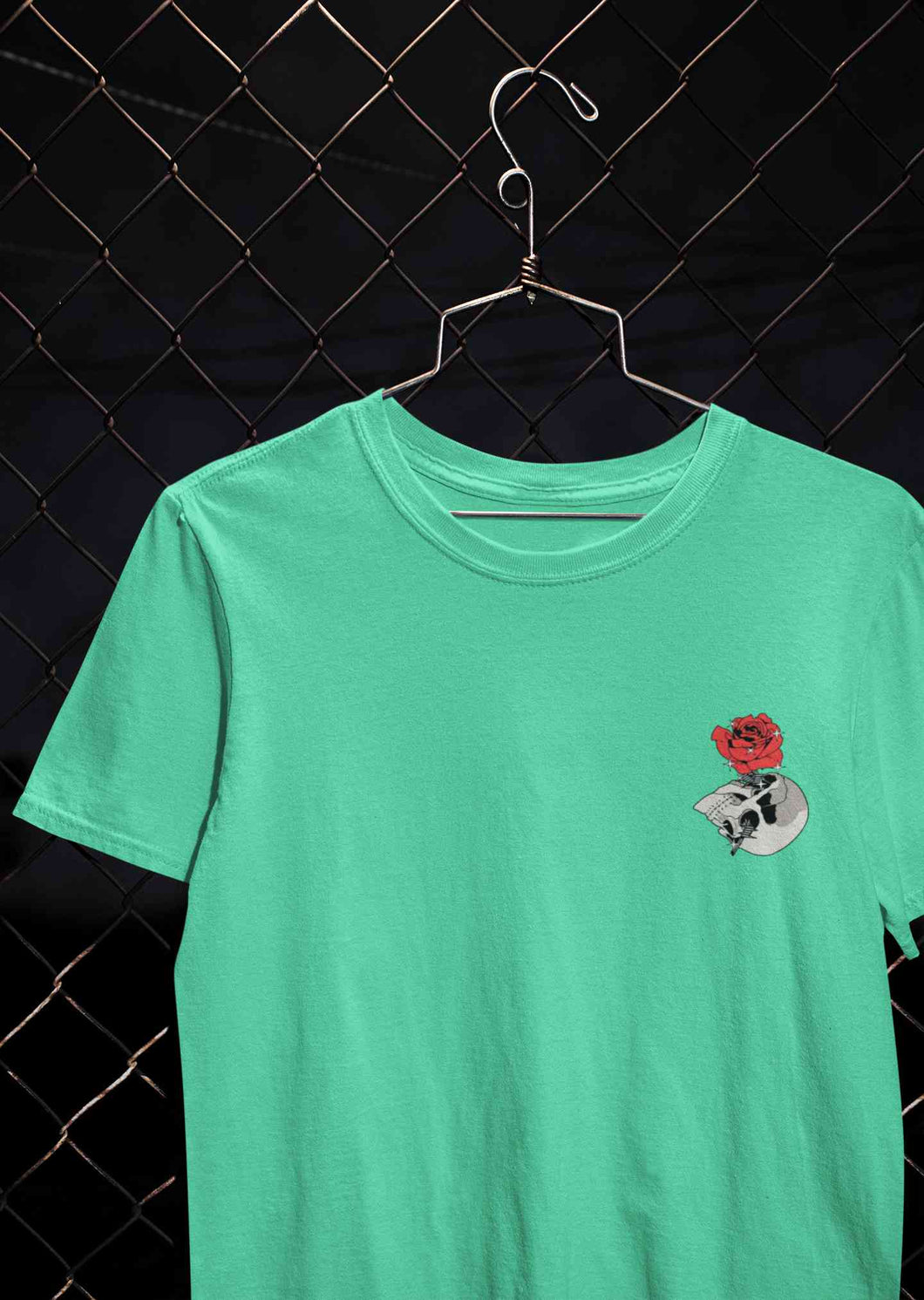 Skull Rose Mens Half Sleeves T-shirt- KidsFashionVilla