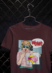 Suprised Pop Art  Cartoon Women Half Sleeves T-shirt- KidsFashionVilla