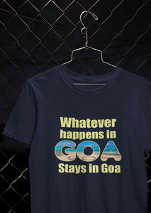 Whatever happens In Goa Stays In Goa Women Half Sleeves T-shirt- KidsFashionVilla