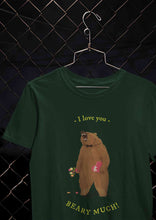Load image into Gallery viewer, I Love You Beary Much Mens Half Sleeves T-shirt- KidsFashionVilla

