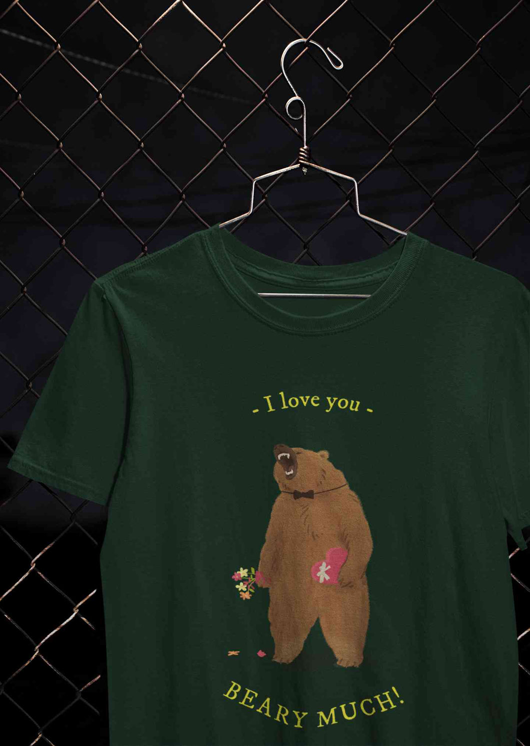 I Love You Beary Much Mens Half Sleeves T-shirt- KidsFashionVilla