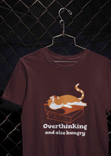Load image into Gallery viewer, Overthinking And Also Hungry Women Half Sleeves T-shirt- KidsFashionVilla

