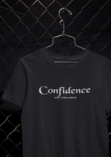 Load image into Gallery viewer, Confidence Wear It Like Makeup Quotes Women Half Sleeves T-shirt- KidsFashionVilla
