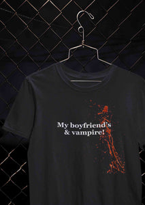 My Boyfriends And Vampire Women Half Sleeves T-shirt- KidsFashionVilla