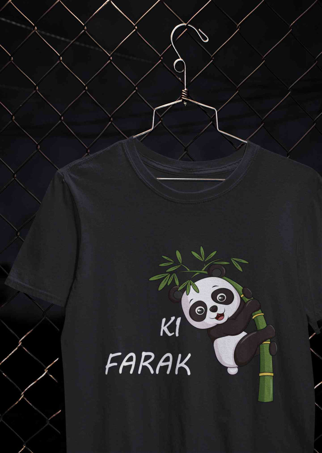 Ki Farak Panda Graphic Funny Mens Half Sleeves T-shirt- KidsFashionVilla
