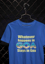 Load image into Gallery viewer, Whatever happens In Goa Stays In Goa Women Half Sleeves T-shirt- KidsFashionVilla
