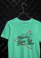 Load image into Gallery viewer, Never Give Up Mens Half Sleeves T-shirt- KidsFashionVilla
