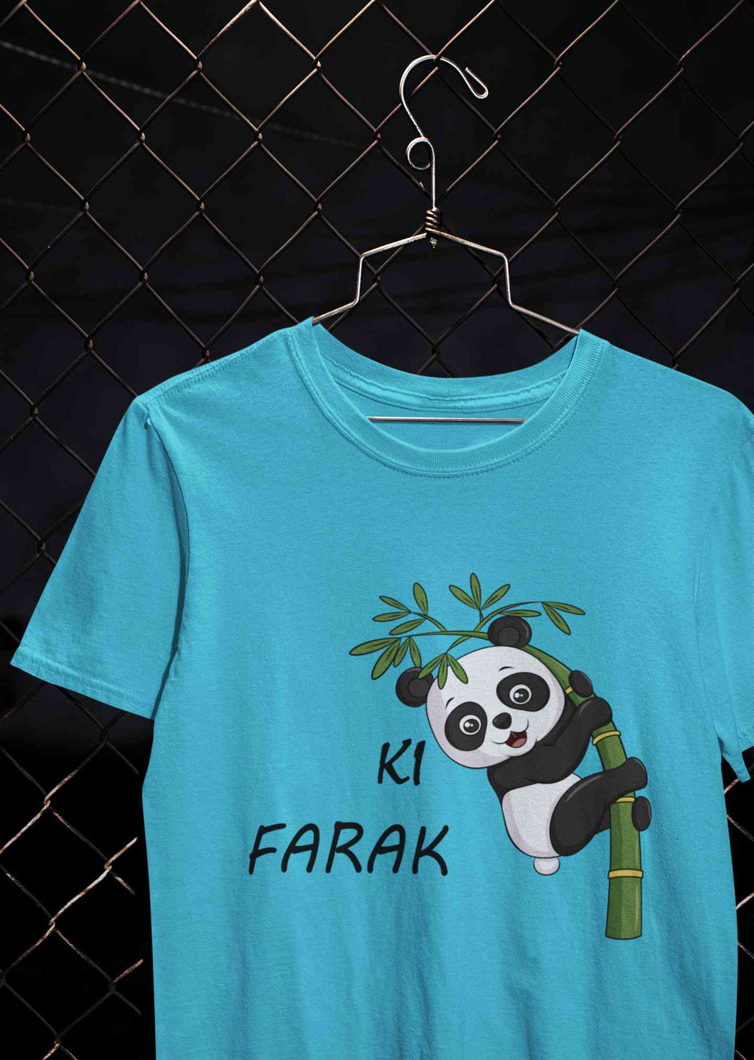 Ki Farak Panda Graphic Funny Mens Half Sleeves T-shirt- KidsFashionVilla