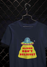 Load image into Gallery viewer, Aliens Do Not Beleive Women Half Sleeves T-shirt- KidsFashionVilla
