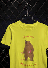 Load image into Gallery viewer, I Love You Beary Much Mens Half Sleeves T-shirt- KidsFashionVilla
