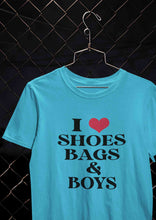 Load image into Gallery viewer, I Love Shoes Bags And Boys Women Half Sleeves T-shirt- KidsFashionVilla
